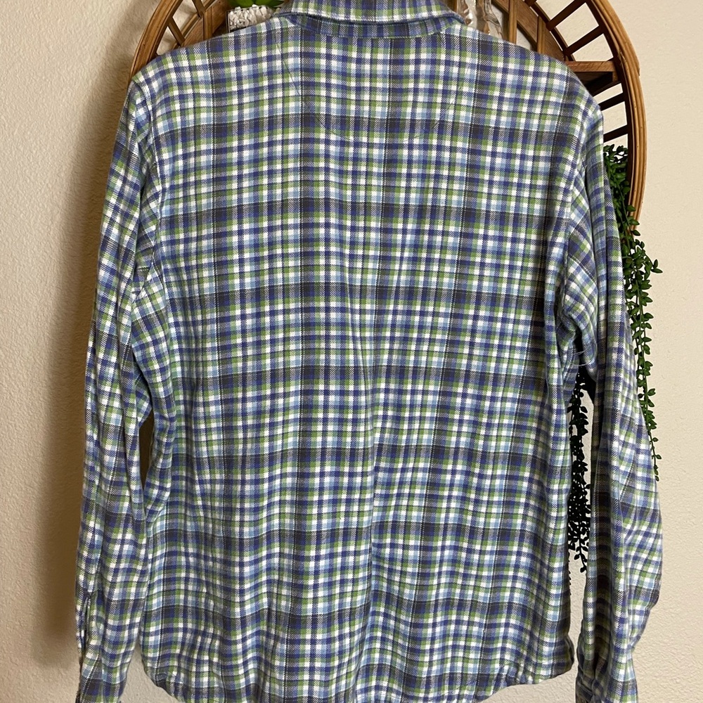 Woolrich button up flannel purple and green checkered - Picture 6 of 6